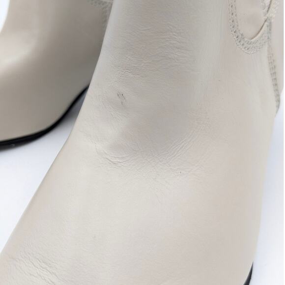 Franco Sarto A-Anina Western Ankle Boots Women's Ivory Leather Size 6.5M EU36.5 - Picture 11 of 14
